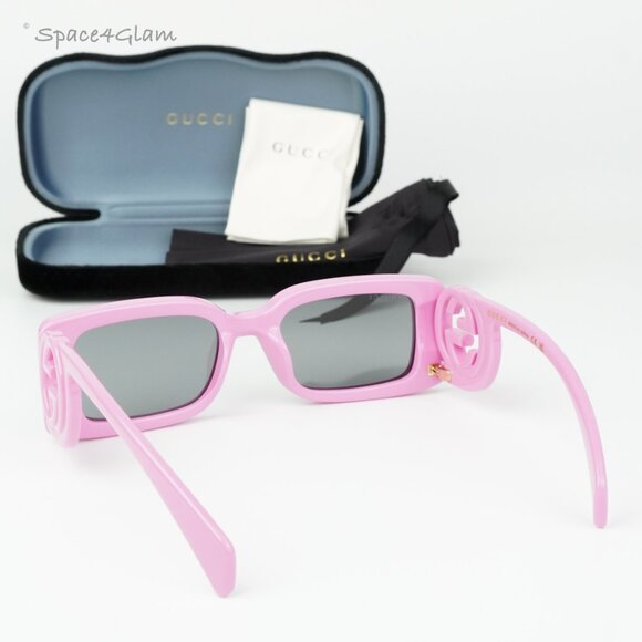 BRAND NEW Gucci GG1325S 006 Pink Grey Rectangle Unisex Sunglasses GG 1325S main image 7
